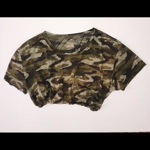 Camo cinch waist croptop